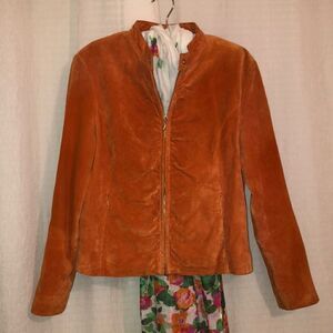 Wilsons Leather XL Burnt Orange Genuine Suede Leather Jacket